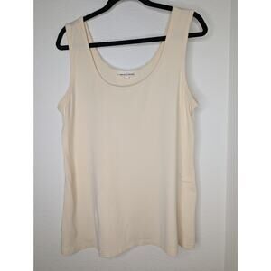 Johnny Was Calme Elevated Basic Off White Tank Sz XL